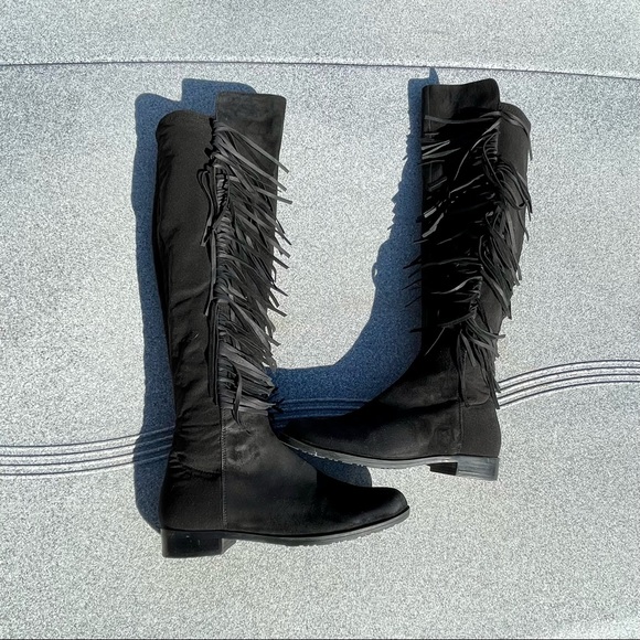 Marc Fisher Myndee Suede over the knee leather fringe Boot EUC - Picture 12 of 15
